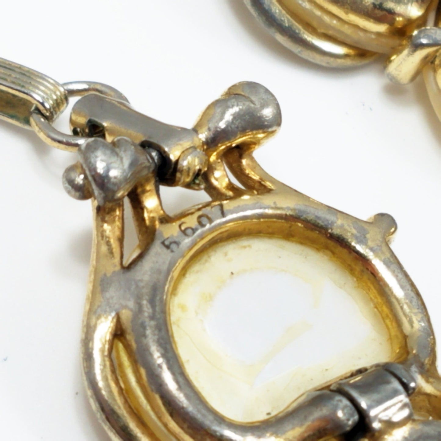 Boucher MOP Disk Necklace & Bracelet, Mother of Pearl, 1950s Vintage Jewelry