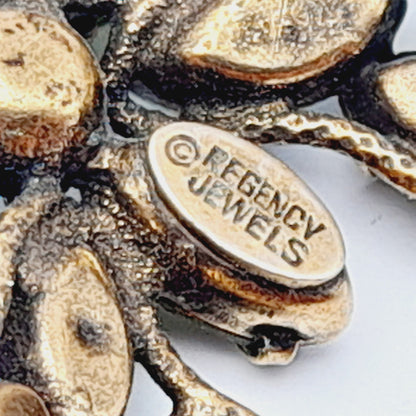 Regency Jewels Butterfly Green Austrian Crystal Rhinestone Brooch, 1940s