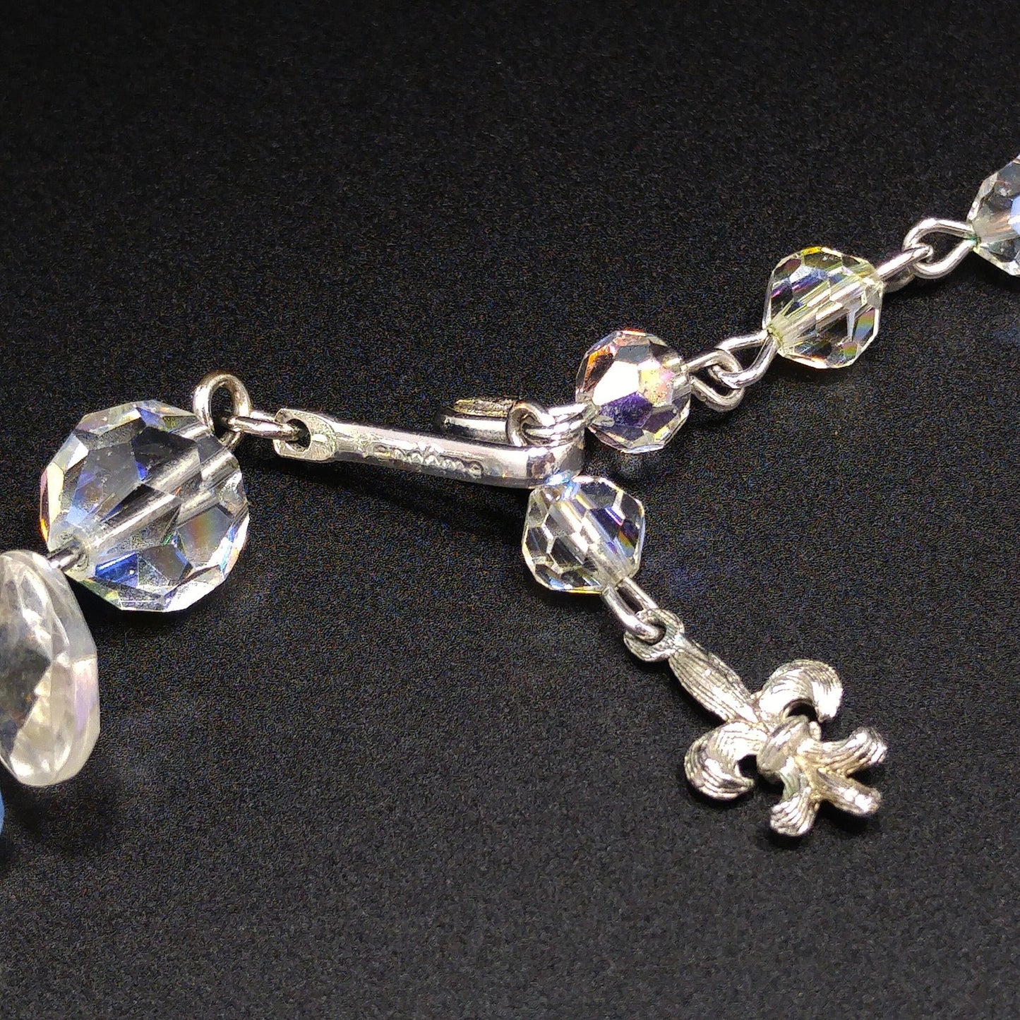 Vendome Pastel Lucite Beaded Necklace & Earrings, Aurora Borealis, 1960s Vintage Jewelry