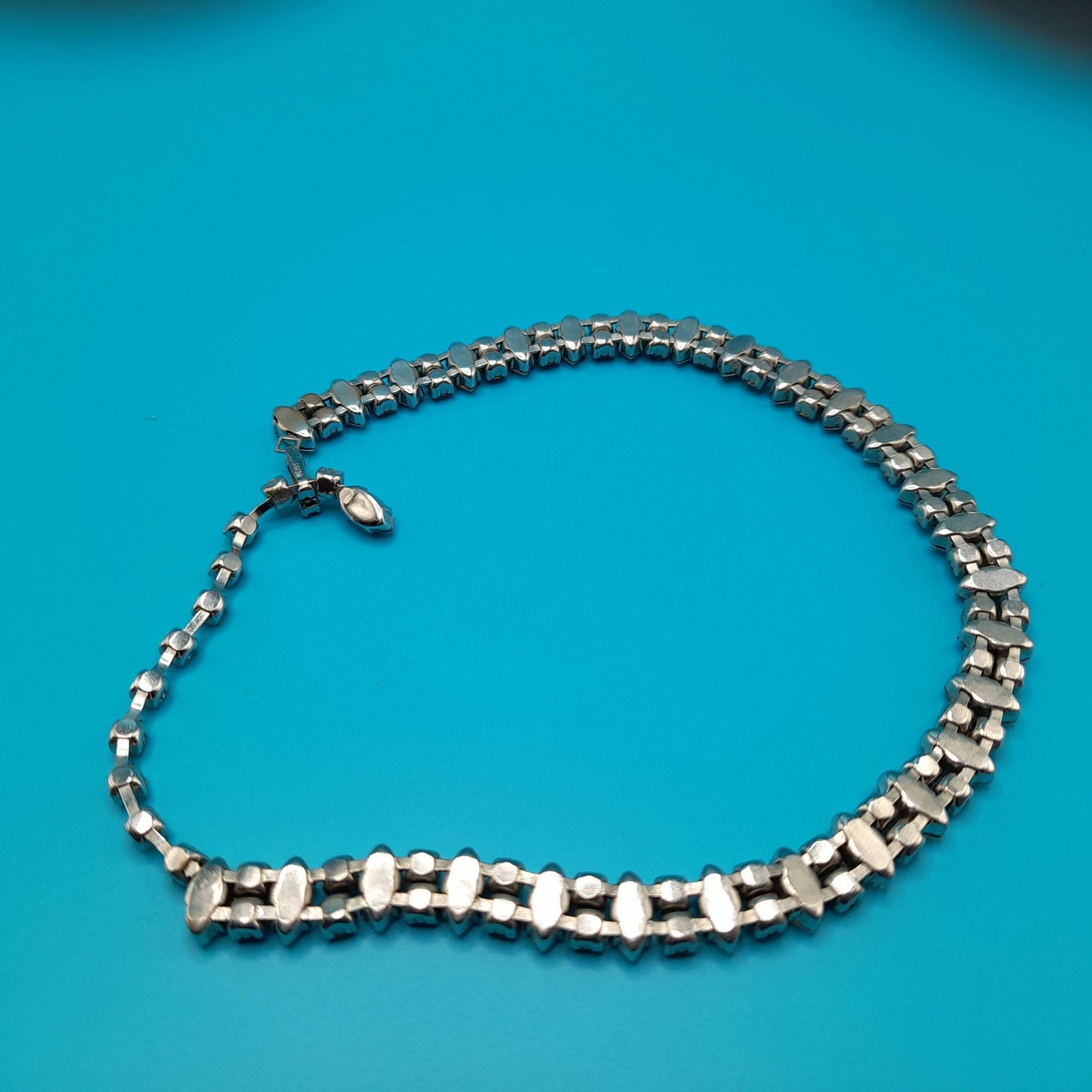 Weiss 1950s Clear Rhinestone Choker Necklace – Marquise & Chaton Cut Stones