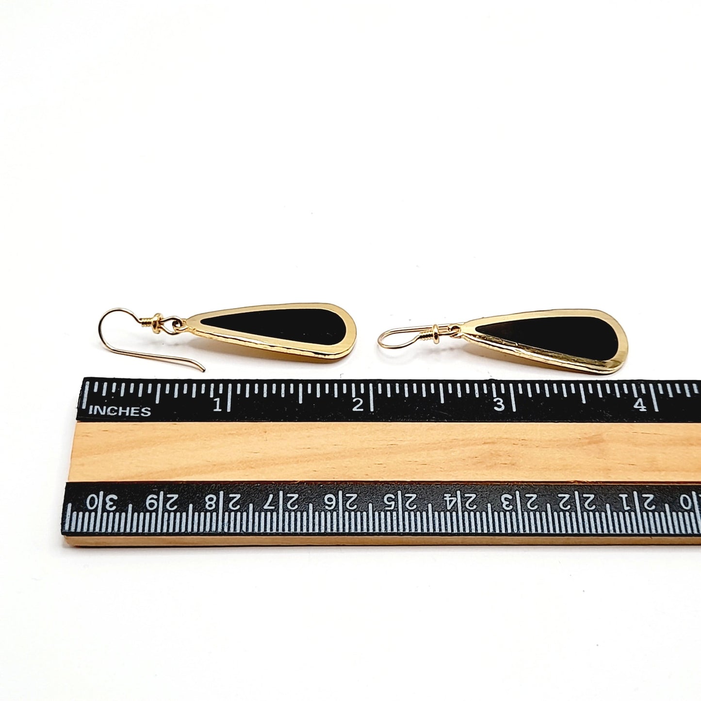 Laurel Burch Black Enamel Earrings – Vintage Gold Plated Drop Dangle Jewelry