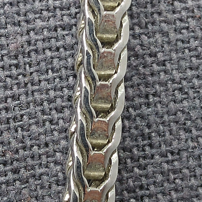 Monet Wheat Chain Necklace, Rhodium Plated, 24 Inches, 1980s Vintage Jewelry