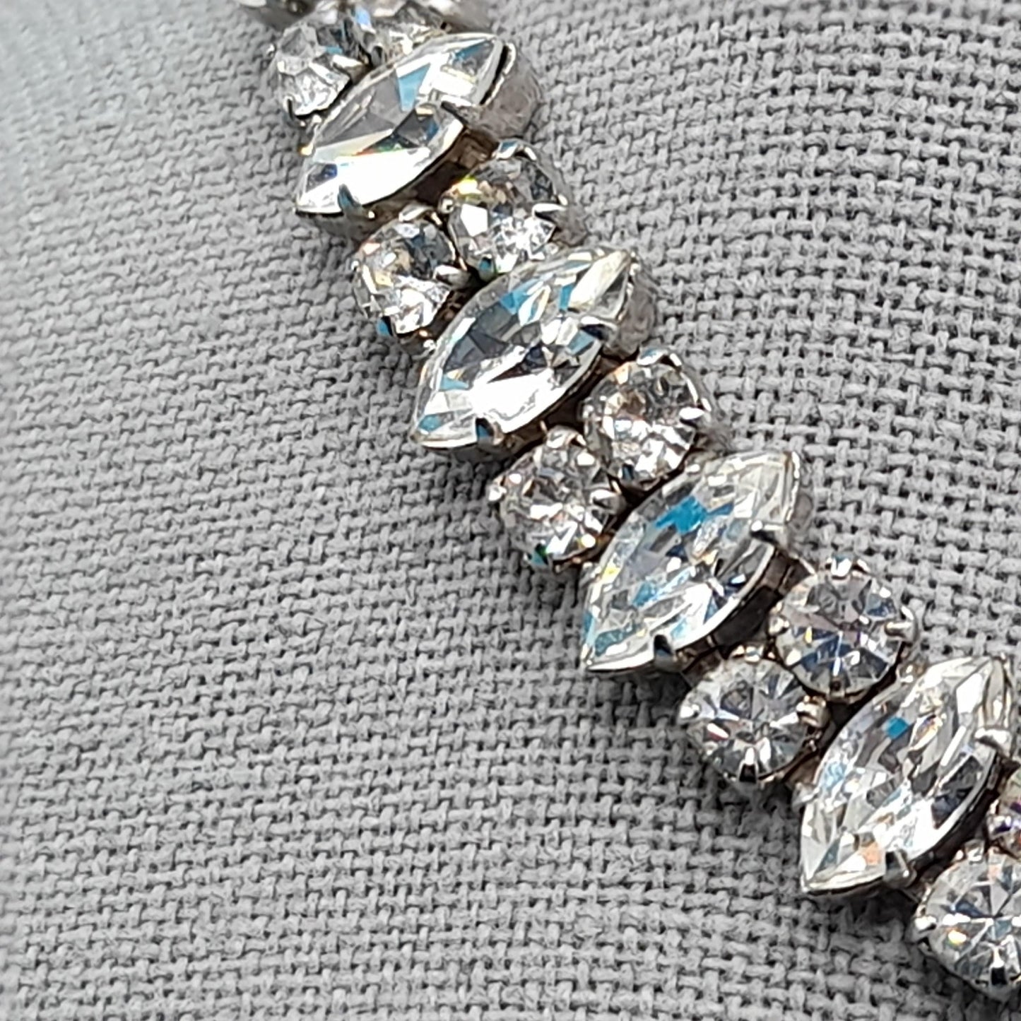 Weiss 1950s Clear Rhinestone Choker Necklace – Marquise & Chaton Cut Stones