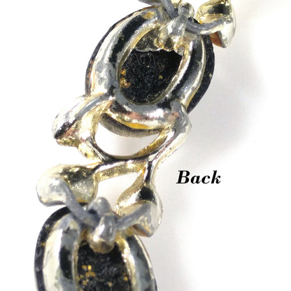 Lucite Glitter Cabochon Choker Necklace, Mid-century, 1950s Vintage Jewelry
