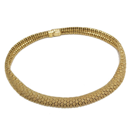 Vintage CINER Gold Plated Snake Zig Zag Choker Necklace