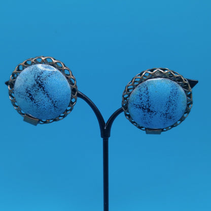 Vintage Matisse Enamel Copper Earrings 1950s 1960s Mid-Century Modern Signed