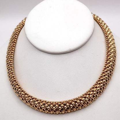 Ciner Vintage Gold Plated Brutalist Choker Necklace