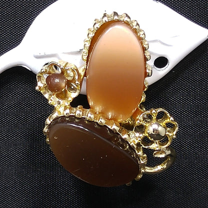 Pakula Topaz Lucite Moonglow Necklace Bracelet Earrings Set, 1950s Vintage Jewelry
