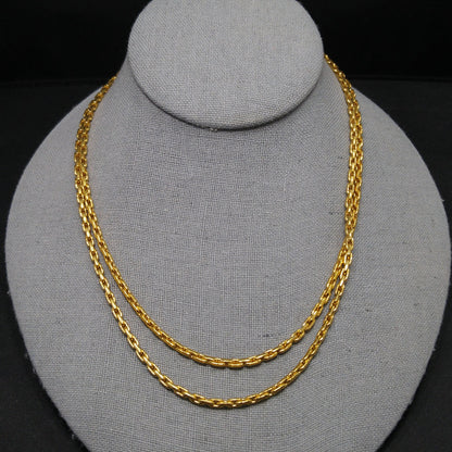 Vendome Gold Plated Long Chain Necklace, 35 Inches, 1960s Vintage Jewelry