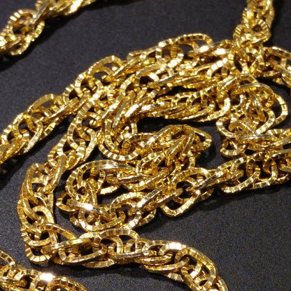 Hattie Carnegie Long Chain Necklace, 48 Inch Length Chain, 1970s Vintage Jewelry