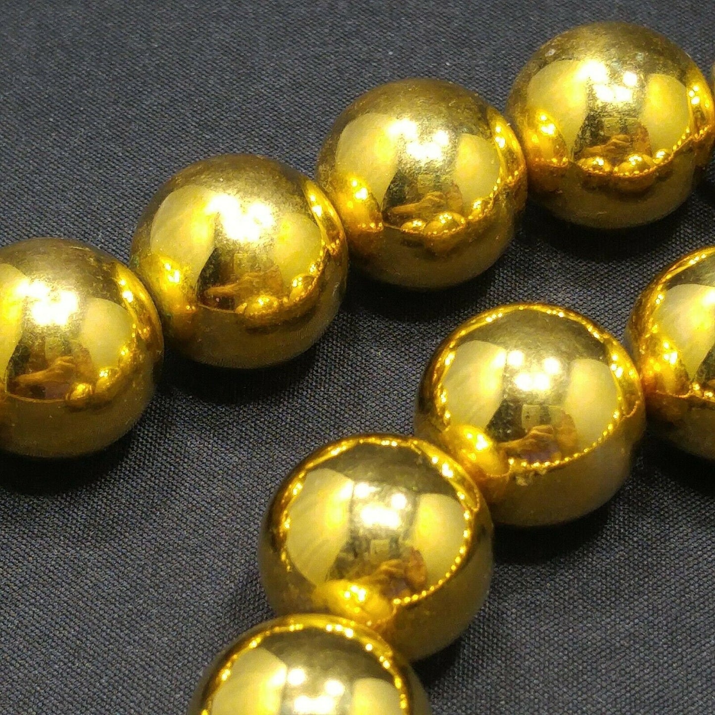 Vintage Monet Gold Plated Beaded Necklace 15mm Beads 1950s–1960s
