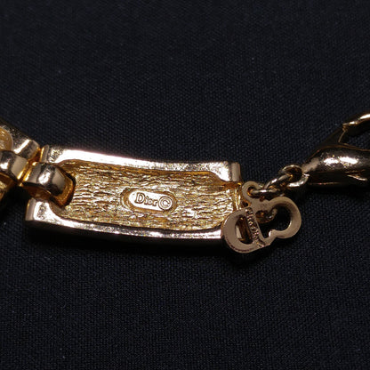 Vintage Christian Dior Choker Textured Links Necklace, Gold Plated, 1980s