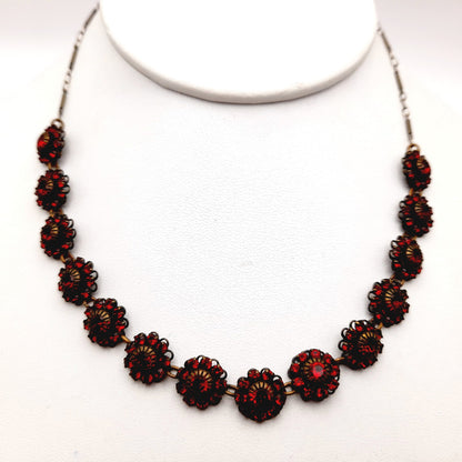Vintage Liz Palacios Red Floral Necklace – Vintage-Inspired Sparkle from San Francisco