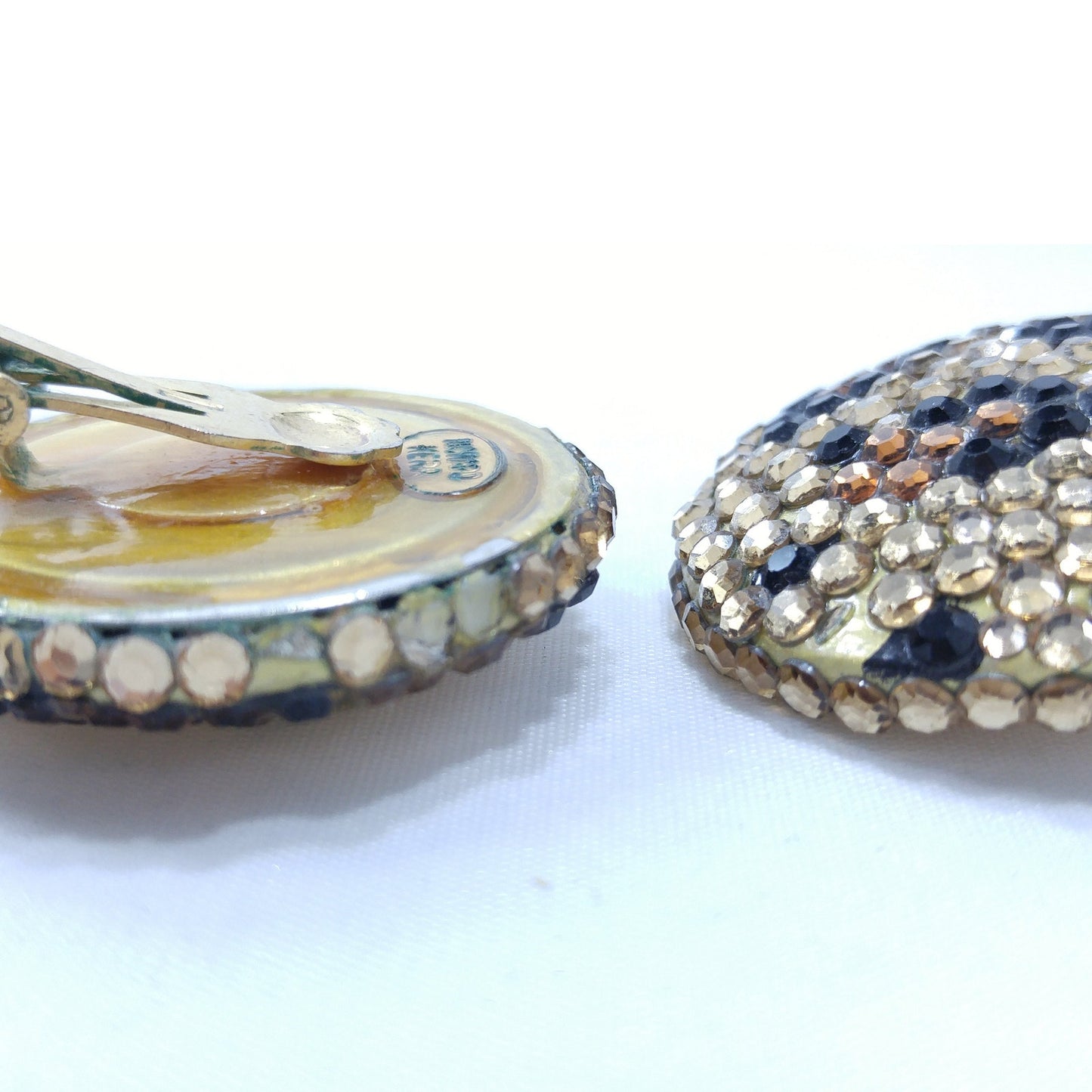 Vintage Richard Kerr 1980s Statement Earrings – Swarovski Crystal Animal Print