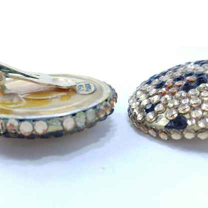 Vintage Richard Kerr 1980s Statement Earrings – Swarovski Crystal Animal Print