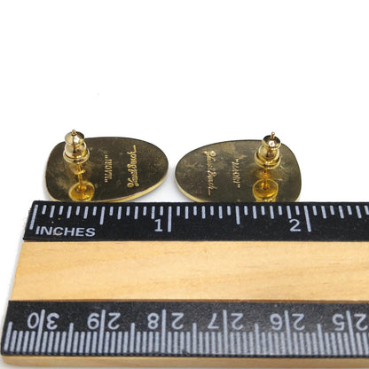 Vintage Laurel Burch "Maori" Post Earrings, Tribal Faces, Gold Plated