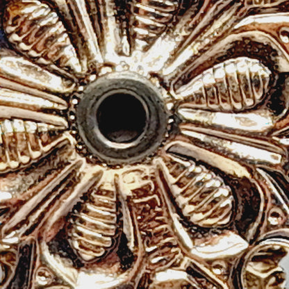 Vintage West Germany 1950s Green Rhinestone Enamel Filigree Faux Pearl Layered Brooch