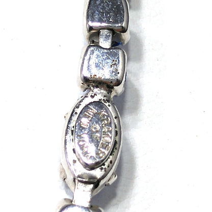 Kramer of New York Blue Rhinestone Floral Pendant Choker Necklace, 1950s Vintage Jewelry