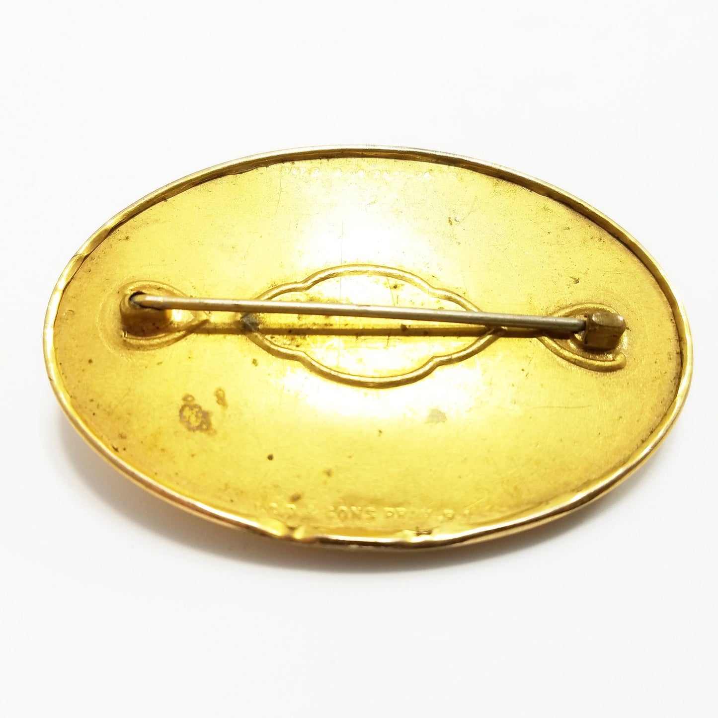 Antique Sash Pin Repousse JCP & Sons , Signed Floral Design, Early 1900s