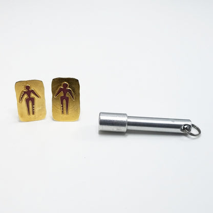 Vintage Laurel Burch "Old Soul" Clip Earrings, Gold Plated, 1980 Vintage Jewelry