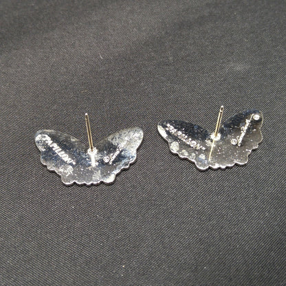 Laurel Burch "Papillon" Post Earrings, Butterfly Cloisonné Enamel, 1980s Vintage