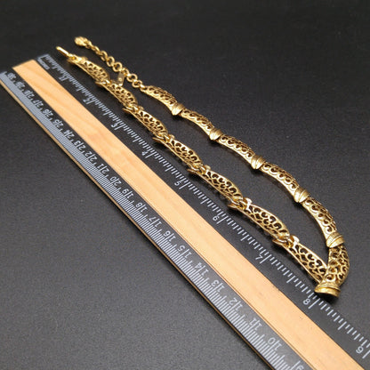 Monet Lacy Link Choker Necklace, Gold Plated, 1960s Vintage Jewelry