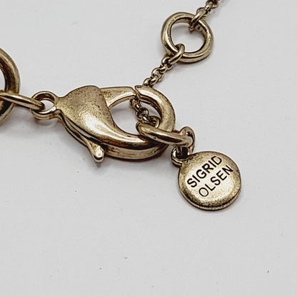 Vintage SIGRID OLSEN Wire Wrapped 19 Inch Wide Gold Tone Necklace