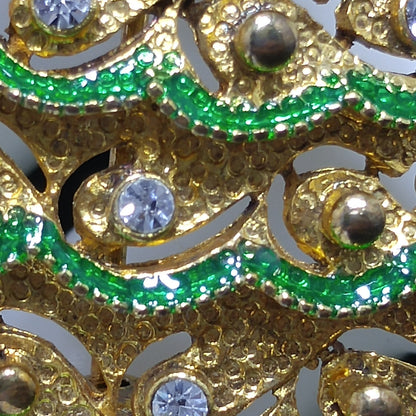 Eisenberg Ice Christmas Tree Brooch, Rhinestones & Enamel, Vintage Jewelry