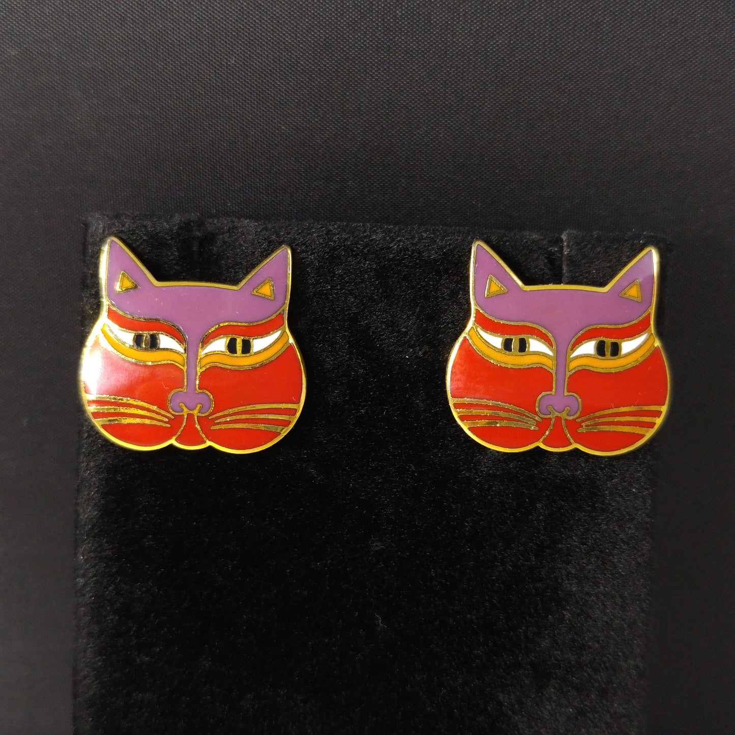Laurel Burch "Siamese Cats" Post Earrings, 1980s Vintage Jewelry