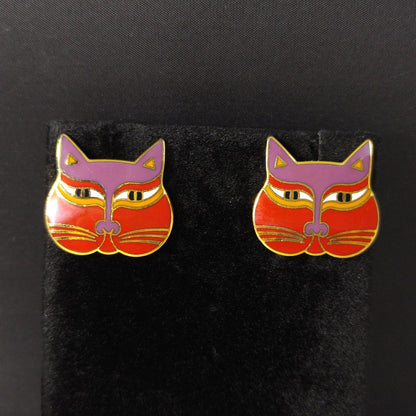 Laurel Burch "Siamese Cats" Post Earrings, 1980s Vintage Jewelry
