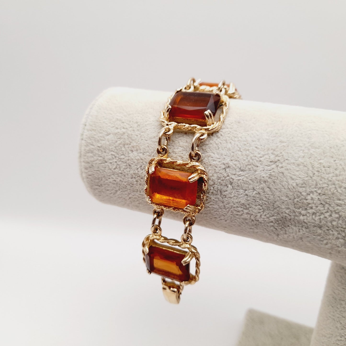 Vintage Sarah Coventry Light Dark Topaz Link Bracelet 1970s