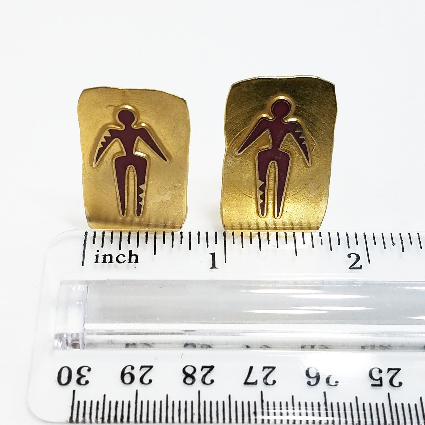 Vintage Laurel Burch "Old Soul" Clip Earrings, Gold Plated, 1980 Vintage Jewelry