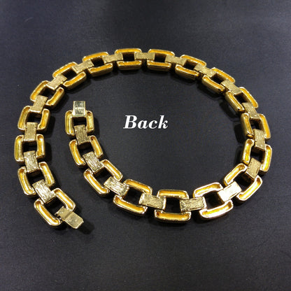 Vintage CINER Gold Chain Choker Necklace, Gold Plated, 1980s